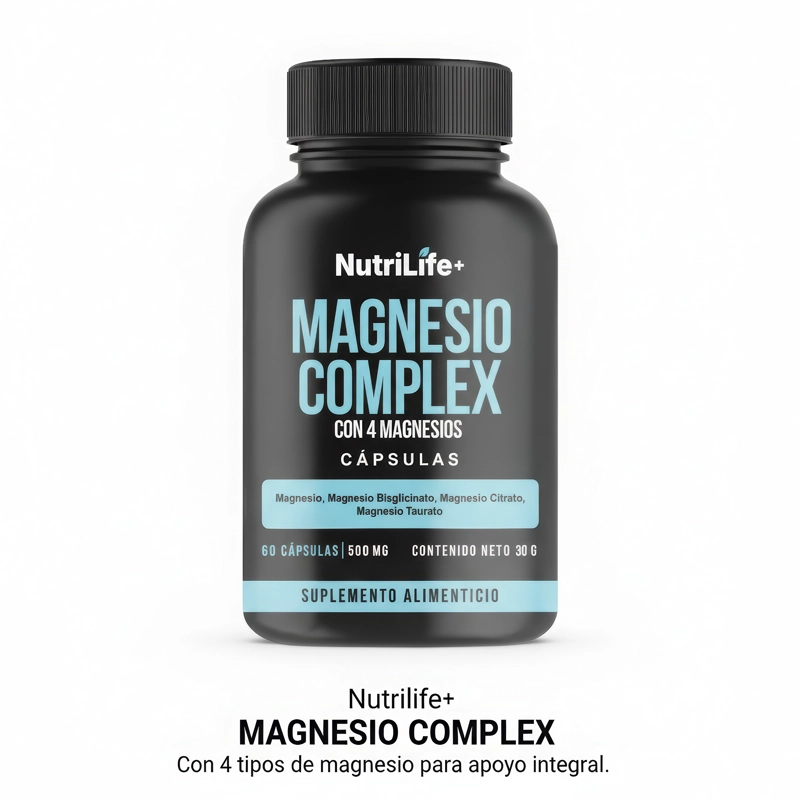 MAGNESIO COMPLEX CON 4 MAGNESIO 60 CAPSULAS NUTRILIFE+ SIN SABOR - 2