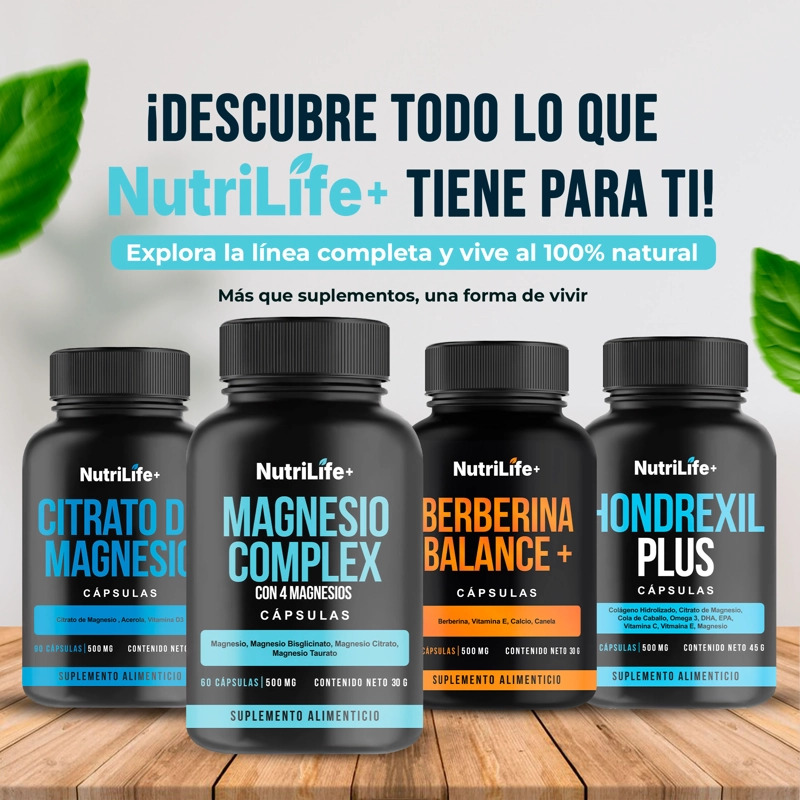 MAGNESIO COMPLEX CON 4 MAGNESIO 60 CAPSULAS NUTRILIFE+ SIN SABOR - 9