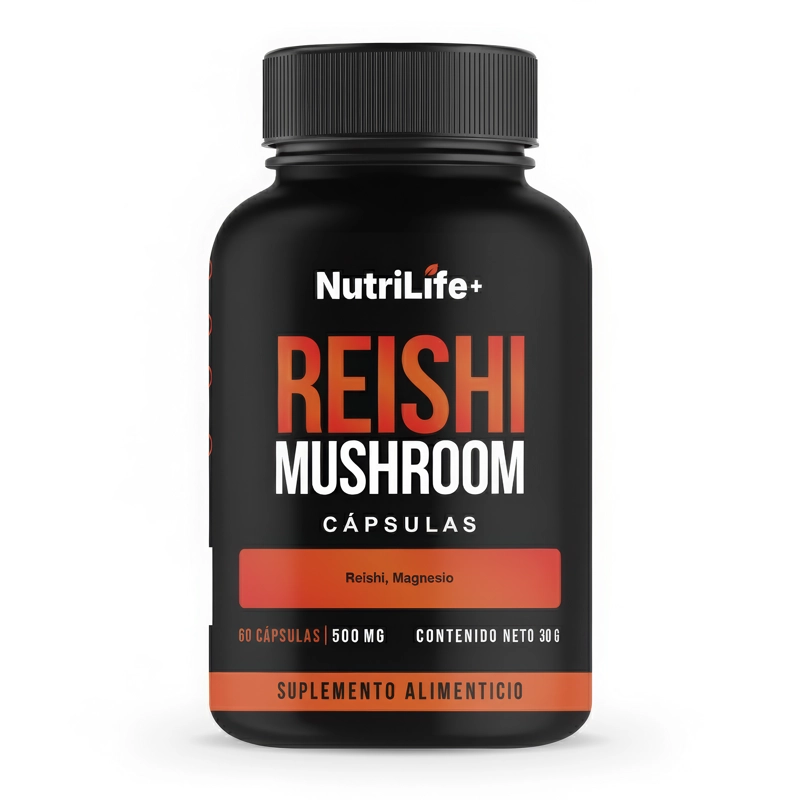 REISHI MUSHROOM  500MG 60 CAPSULAS NUTRILIFE+ SISTEMA INMUNE SIN SABOR - 1