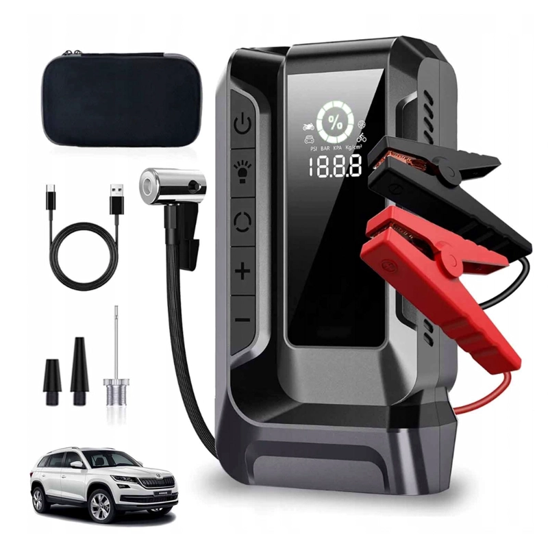 COMPRESOR DE AIRE PORTATIL VEHICULOS NEUMATICOS PARTIDOR DE BATERIAS AUTO PARTIDOR DE BATERIA  12V - 1
