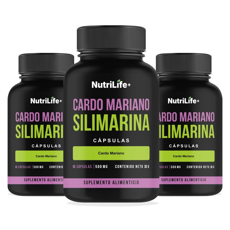 PACK 3 CARDO MARIANO CAPSULAS 500MG NUTRILIFE+ EXTRACTO DE CARDO MARIANO 180 CAPS - 1
