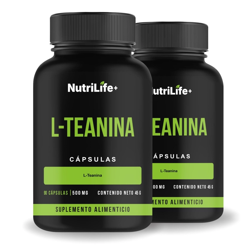 PACK 2 L-TEANINA 180 CAPSULAS NUTRILIFE+ 500 MG TE VERDE L TEANINA SUPLEMENTO PARA CONCENTRACION - 1