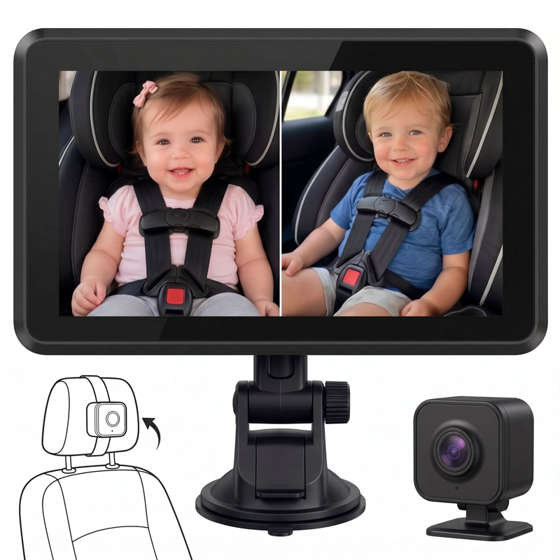 CAMARAS PARA AUTOS EMETRES MONITOR DE AUTO PARA BEBES - 1