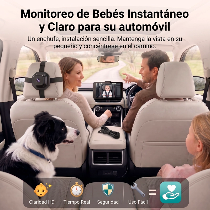 CAMARAS PARA AUTOS EMETRES MONITOR DE AUTO PARA BEBES - 2