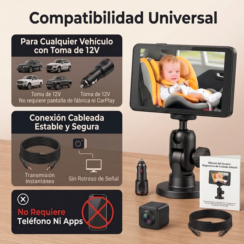 CAMARAS PARA AUTOS EMETRES MONITOR DE AUTO PARA BEBES - 3