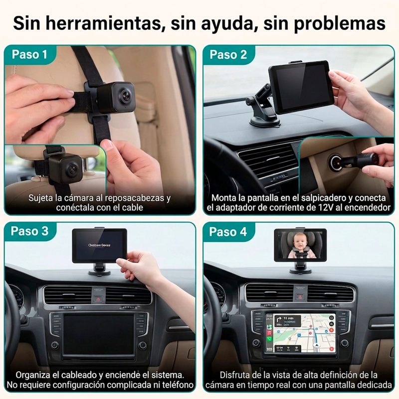 CAMARAS PARA AUTOS EMETRES MONITOR DE AUTO PARA BEBES - 5