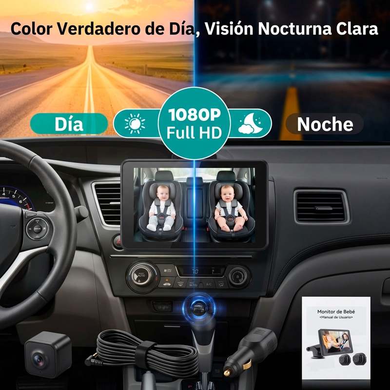 CAMARAS PARA AUTOS EMETRES MONITOR DE AUTO PARA BEBES - 6