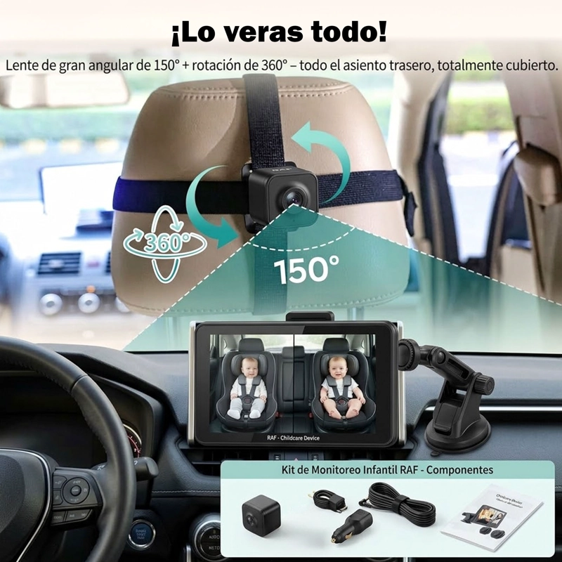 CAMARAS PARA AUTOS EMETRES MONITOR DE AUTO PARA BEBES - 8