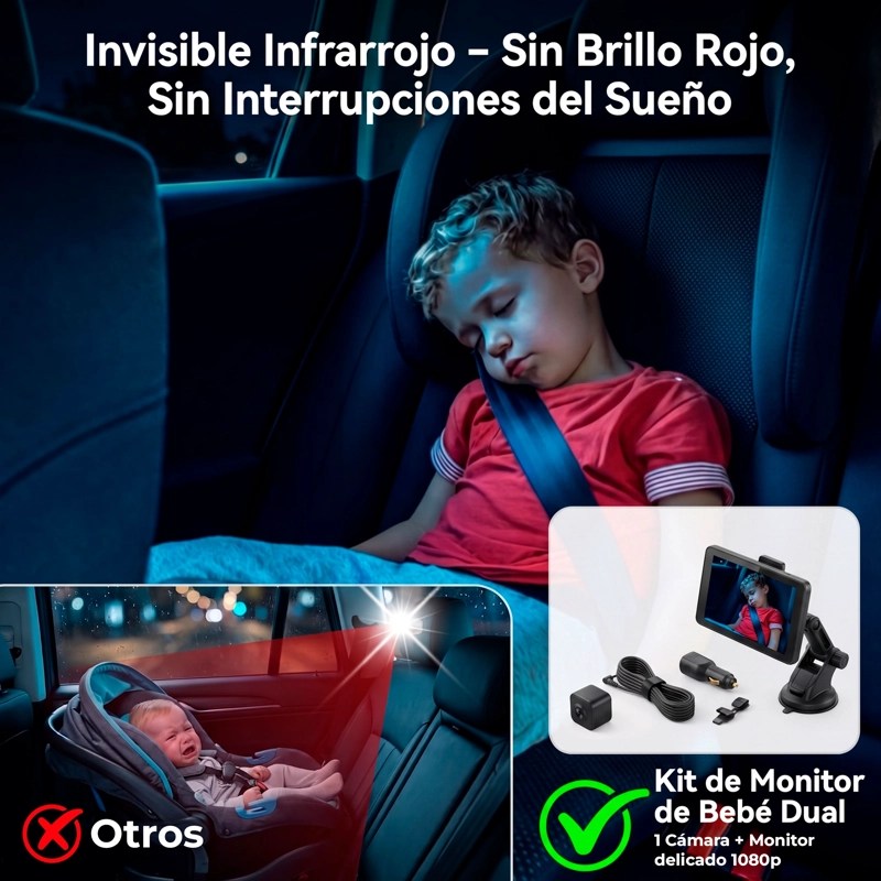 CAMARAS PARA AUTOS EMETRES MONITOR DE AUTO PARA BEBES - 9