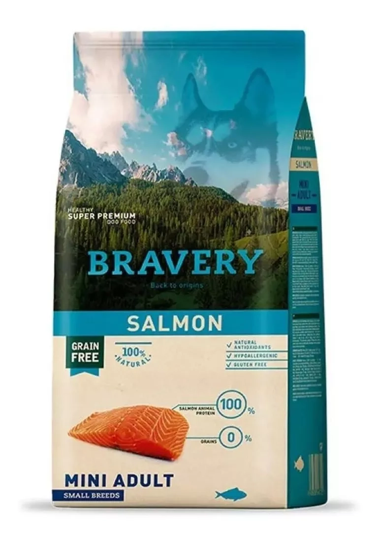 ALIMENTO SECO PERRO ADULTO BRAVERY RAZA PEQUEÑA SABOR SALMÓN 2 KG - 1