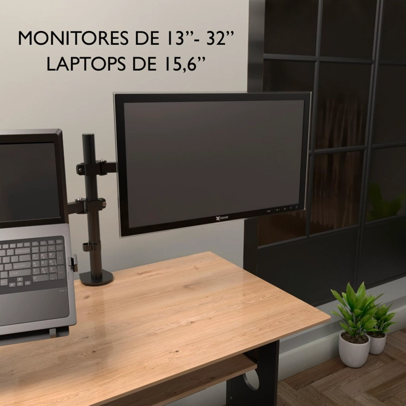 SOPORTE MONITOR Y NOTEBOOK 13' A 32' KLIP XTREME KMM-301 NEGRO - 3