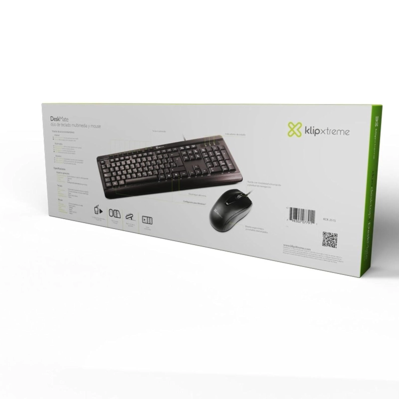 COMBO TECLADO+MOUSE C/CABLE USB KLIPXTREME KCK-251S NEGRO - 6