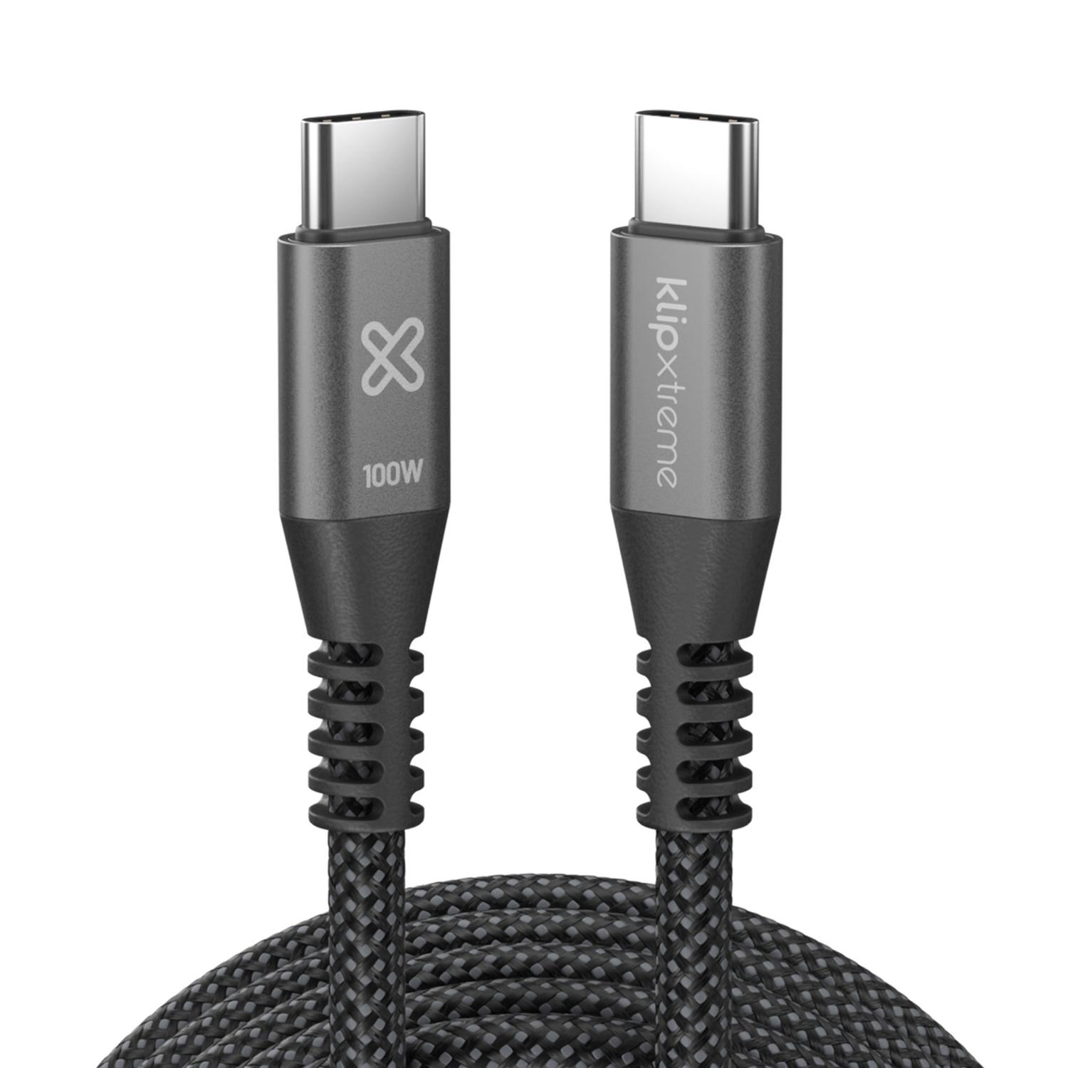 KLIP XTREME CABLE TRENZADO USB-C POWERGO 550 100W 1.8M - 2