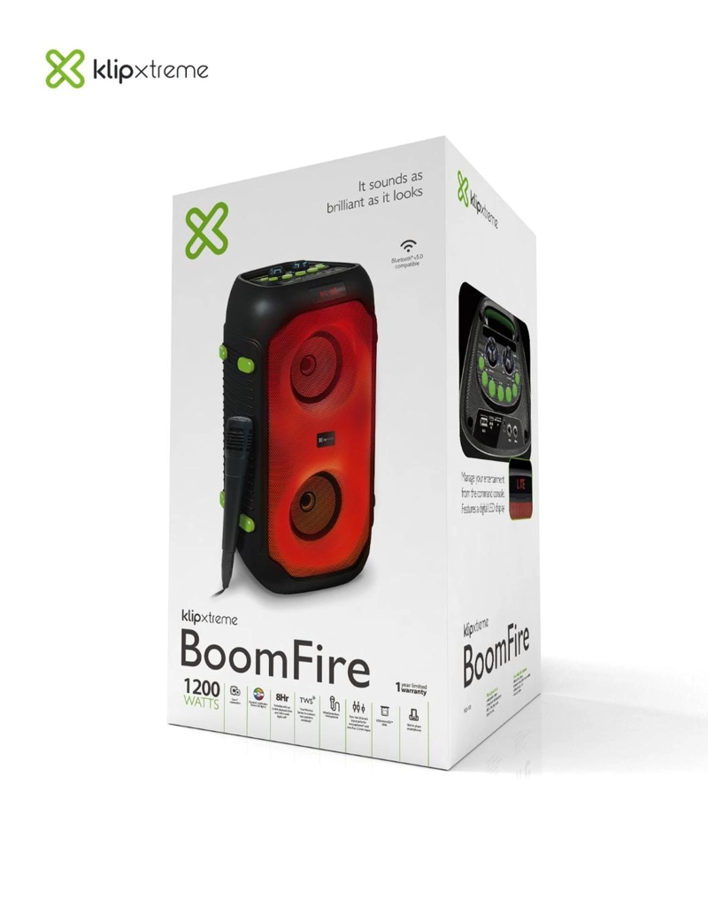 PARLANTE KARAOKE KLIP XTREME BOOMFIRE 1.200W CON MICROFONO KLS-100 - 6