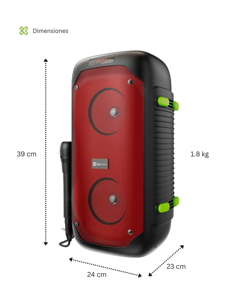 PARLANTE KARAOKE KLIP XTREME BOOMFIRE 1.200W CON MICROFONO KLS-100 - 7