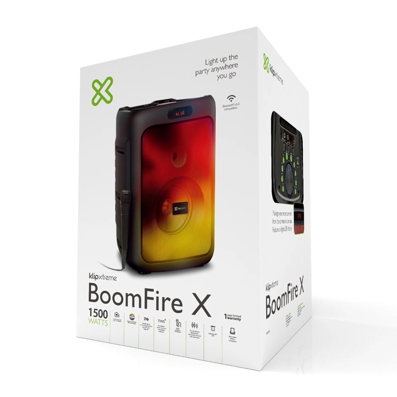 PARLANTE KARAOKE KLIP XTREME BOOMFIRE X 1.500W CON MICROFONO KLS-652 - 6