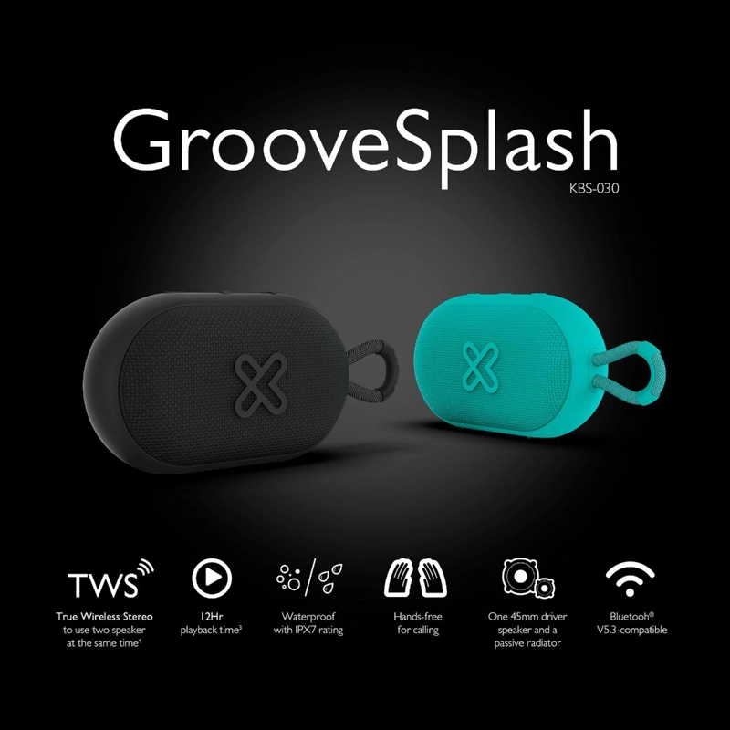PARLANTE BLUETOOTH PORTATIL KLIP XTREME GROOVESPLASH VERDE KBS-030GN - 7