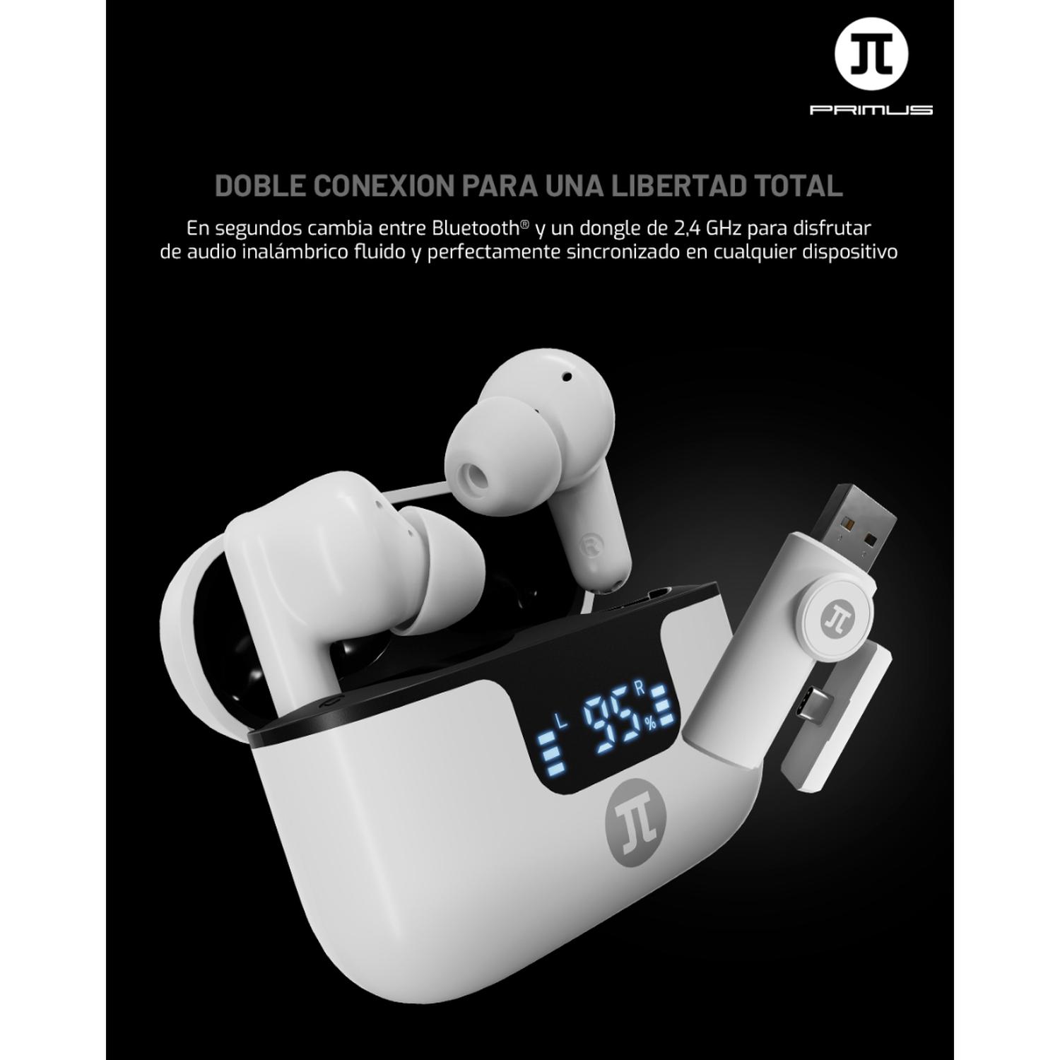AUDIFONOS GAMER INALAMBRICOS PRIMUS ARCUS 300S CON 2.4GHZ DONGLE BLANCO - 5