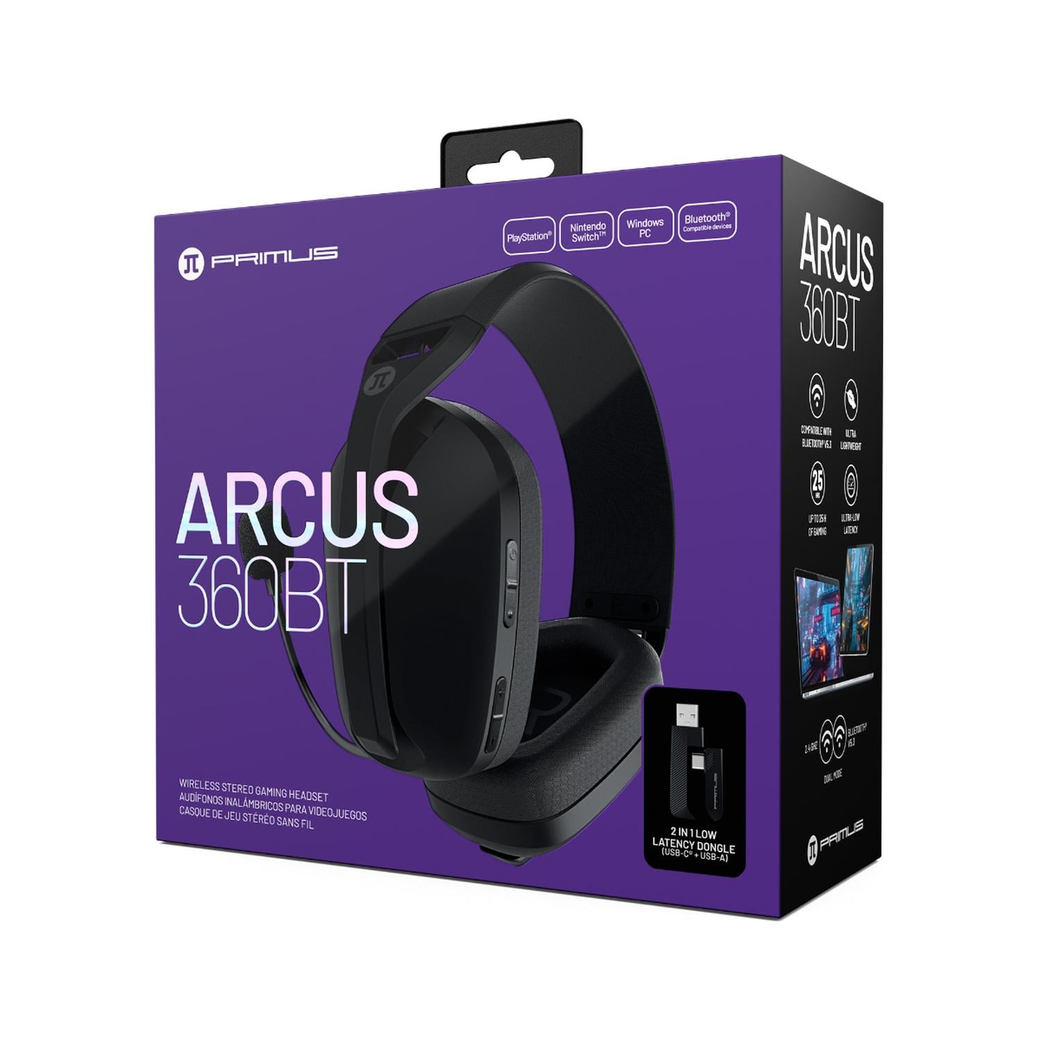 AUDIFIONOS GAMER INALAMBRICOS PRIMUS CON 2.4GHZ DONGLE NEGRO - 5