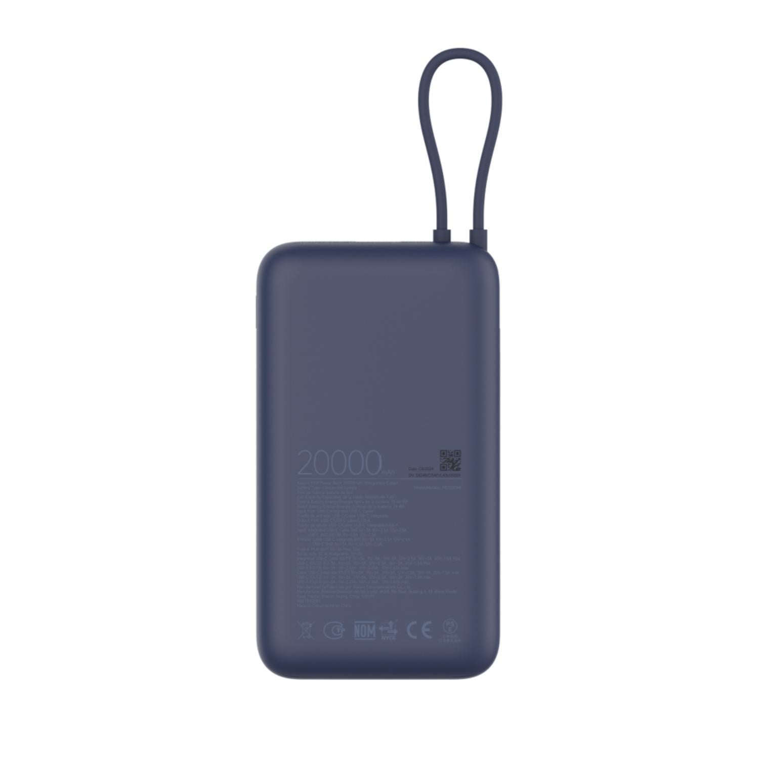 POWER BANK XIAOMI 33W 20000MAH (CABLE INTEGRADO) BLUE - 3