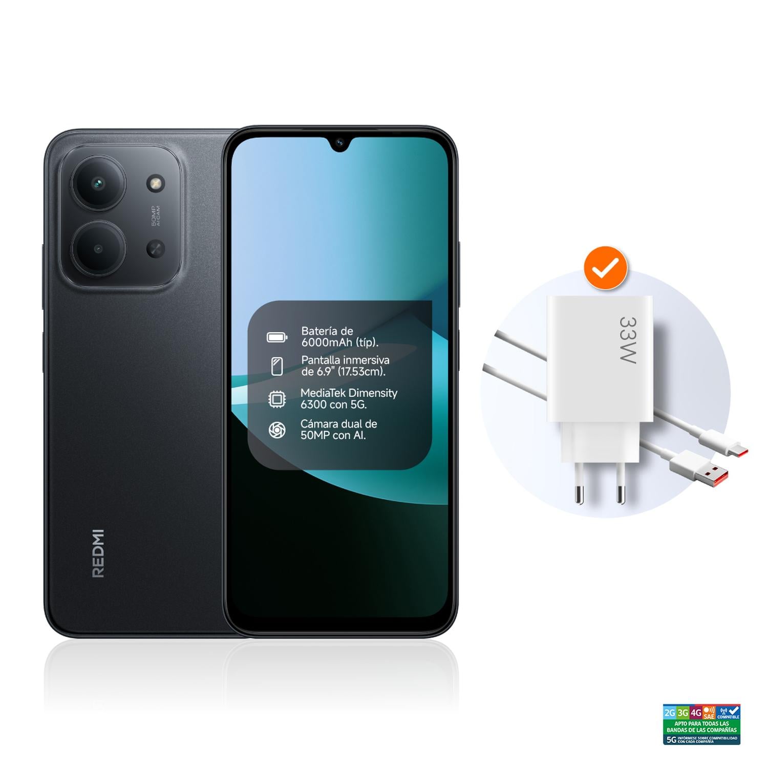 REDMI 15C 4G 128 GB ROM 4GB RAM NEGRO - 2