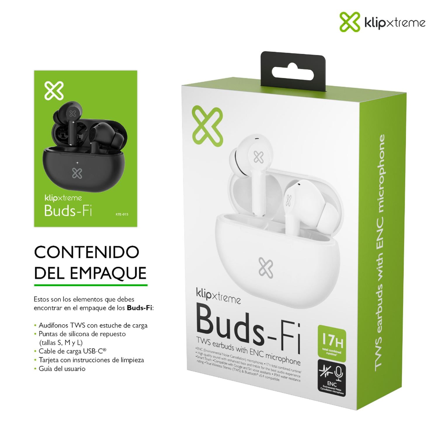 KLIP XTREME AUDIFONOS TWS BUDS-FI BLANCO KTE-015WH - 6