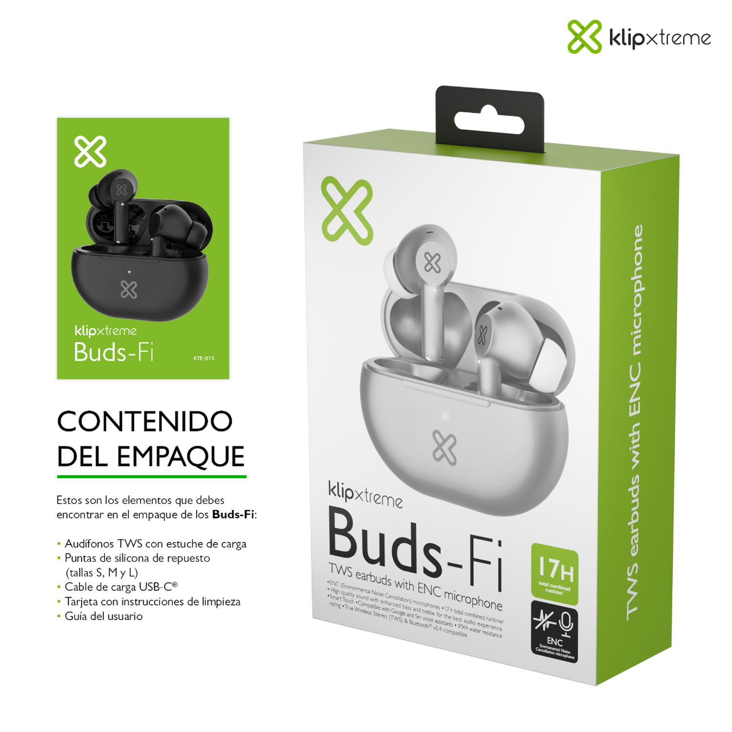 KLIP XTREME AUDIFONOS TWS BUDS-FI GRIS KTE-015GR - 8