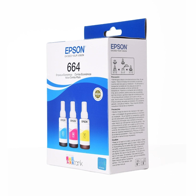 PACK 3 BOTELLAS DE TINTA EPSON T664 CYAN/MAGENTA/AMARILLA - 2