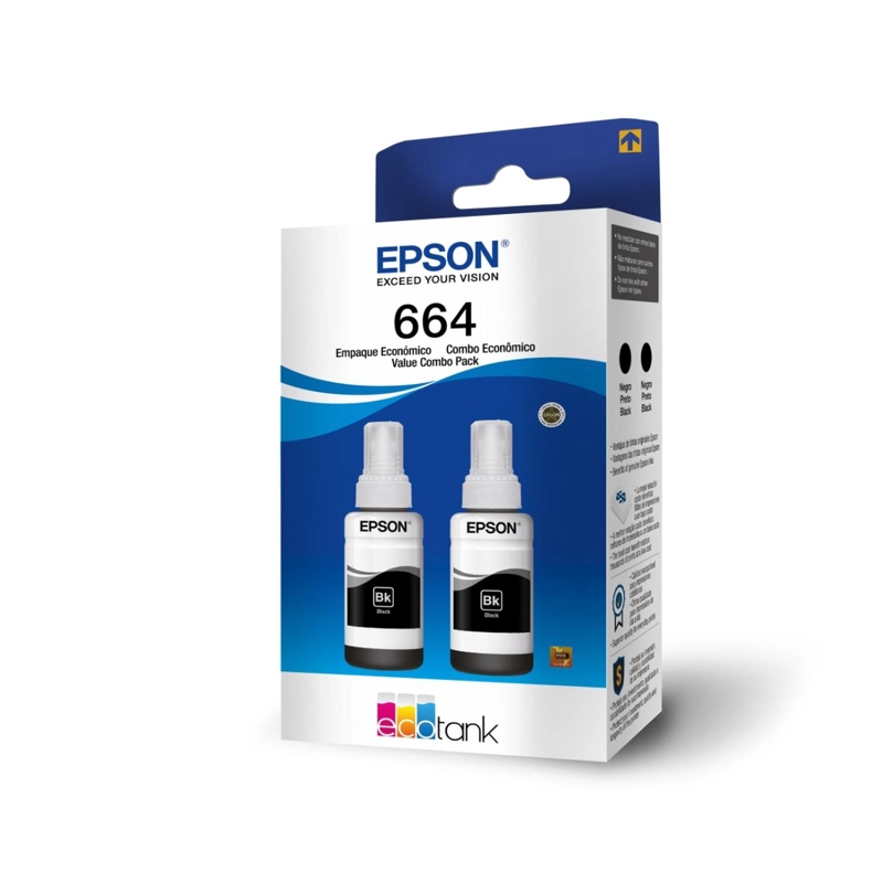 PACK 2 BOTELLAS DE TINTA EPSON T664 NEGRA - 1