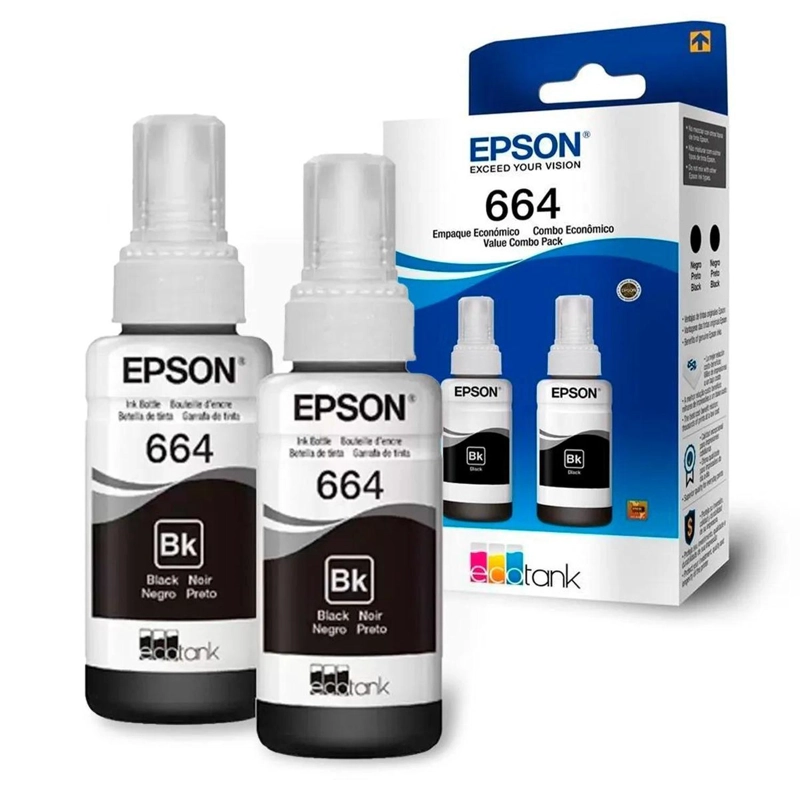 PACK 2 BOTELLAS DE TINTA EPSON T664 NEGRA - 2
