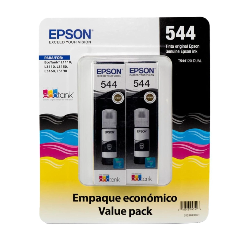 PACK 2 BOTELLAS DE TINTA EPSON T544 NEGRA - 2