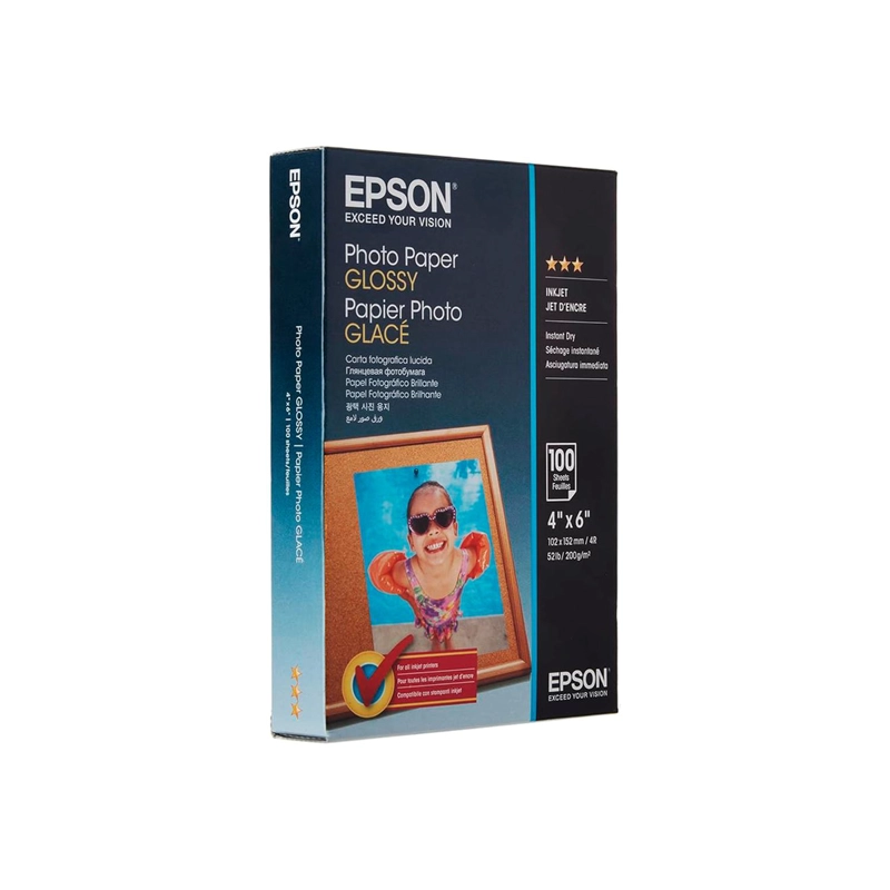 PAPEL FOTOGRAFICO EPSON S042038 GLOSSY 4X6 100 HOJAS - 1