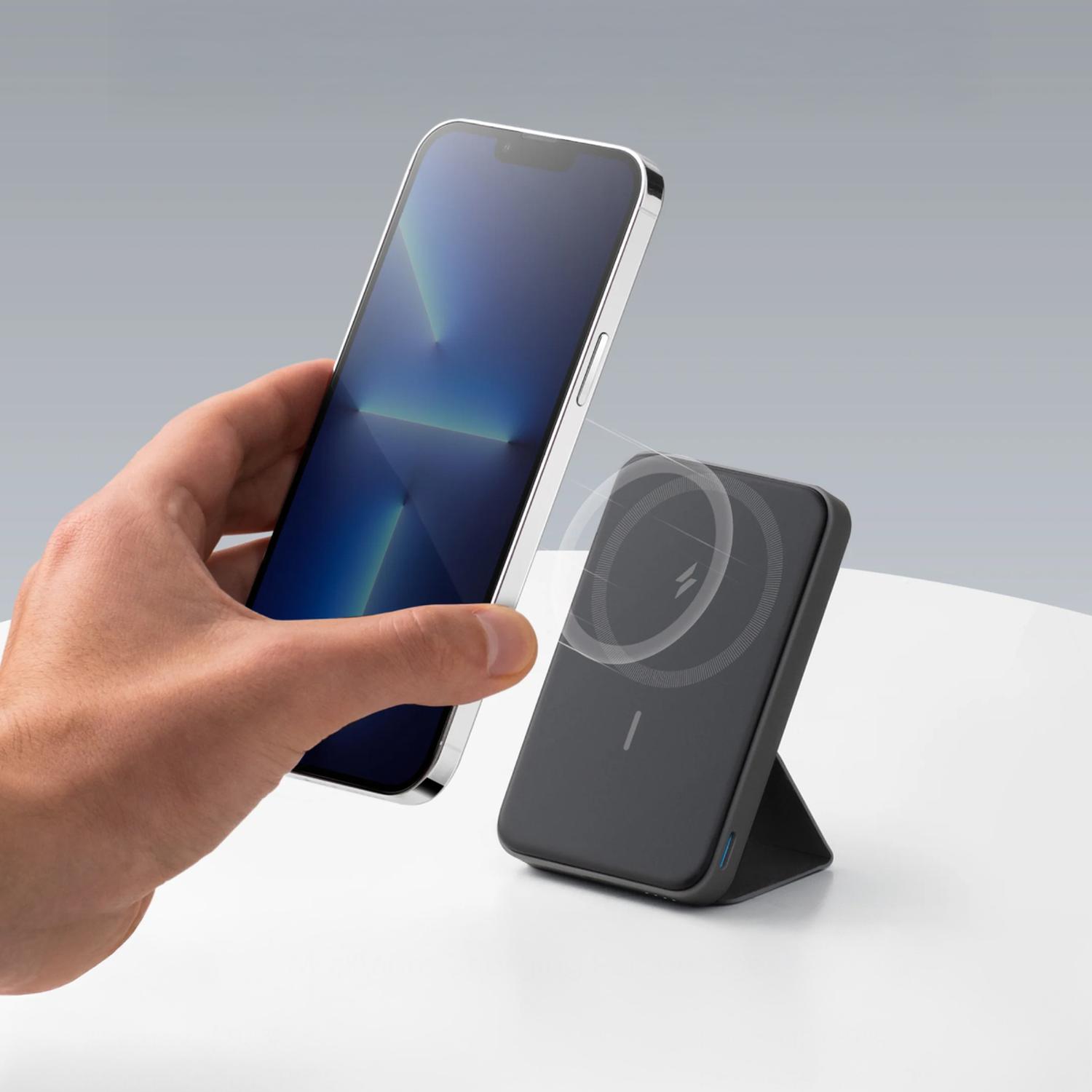 POWERBANK MAGNE TICA BATERIA EXTERNA MAGGO ANKER 5.000 MAH WIRELESS NEGRO - 4