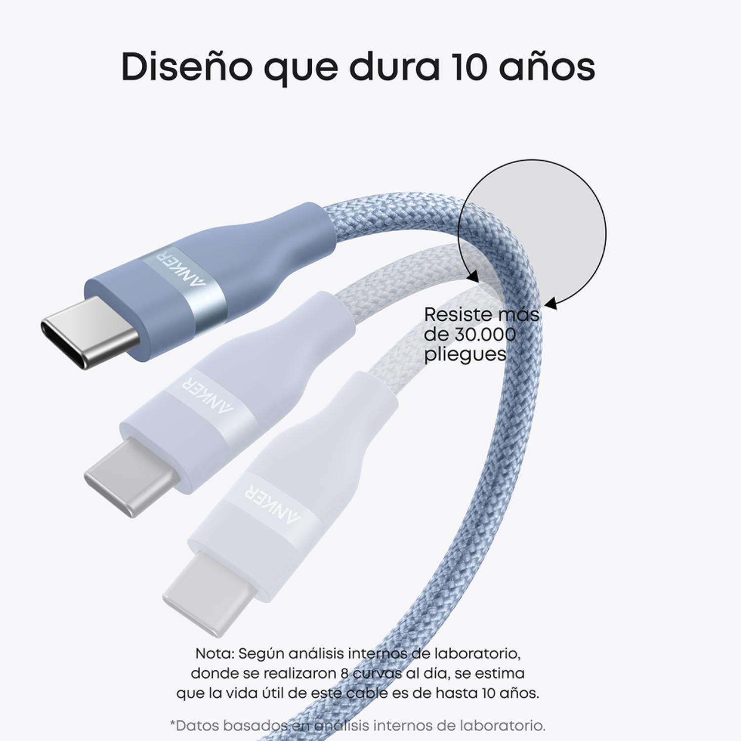 CABLE USB-C A USB-C ANKER CARGA RAPIDA 240W 1M AZUL - 4
