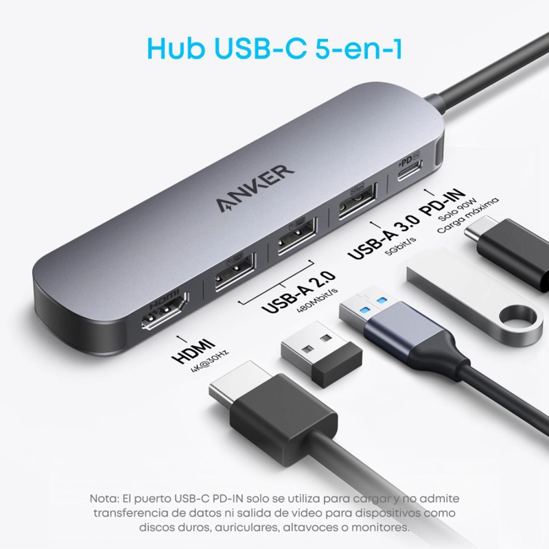 ANKER USB-C HUB 5-IN-1, 4K HDMI - 3