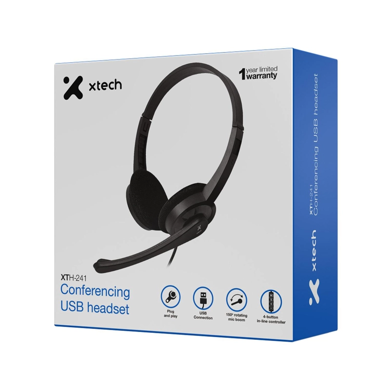 XTECH AUDIFONOS USB PARA CONFERENCIAS - 3