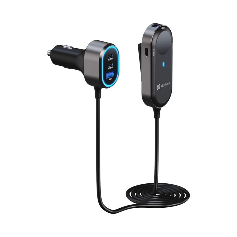KX CAR CHARGER 100W MAX 4XUSB-C PD30W + 2XUSB-A QC 3.0 EXTENSION CABLE - 1