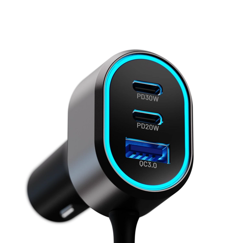 KX CAR CHARGER 100W MAX 4XUSB-C PD30W + 2XUSB-A QC 3.0 EXTENSION CABLE - 2