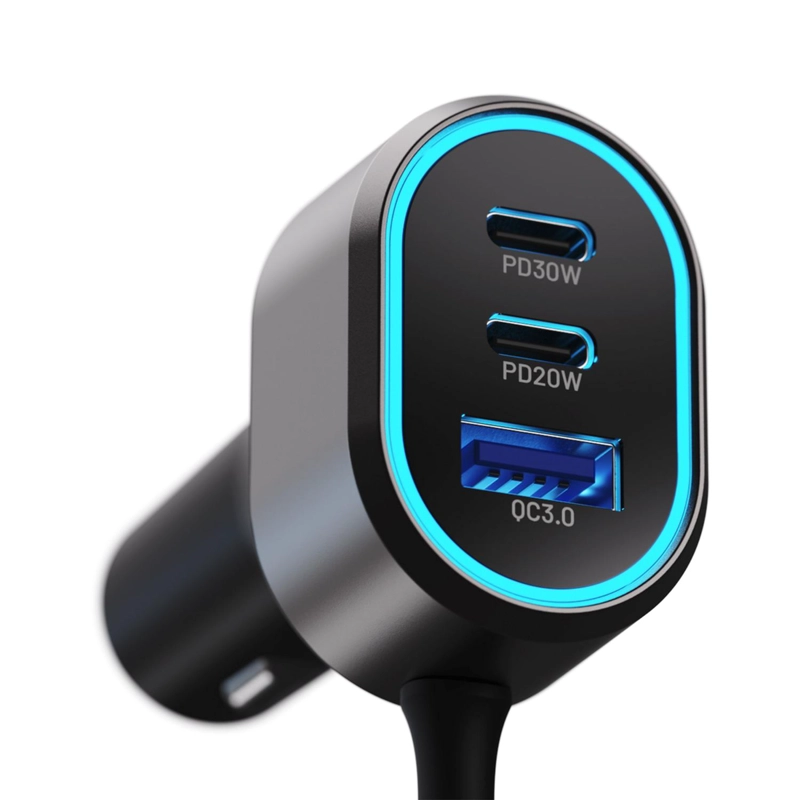 KX CAR CHARGER 100W MAX 4XUSB-C PD30W + 2XUSB-A QC 3.0 EXTENSION CABLE - 4