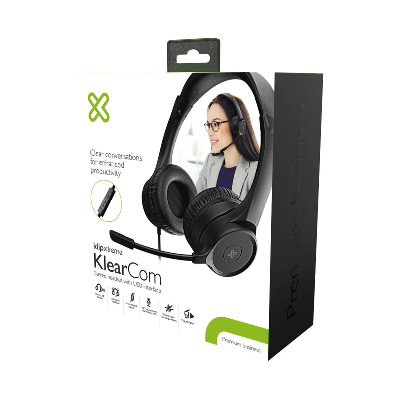 AUDIFONOS DE OFICINA KLIP XTREME KLEARCOM CON CABLE USB KCH-510 - 7