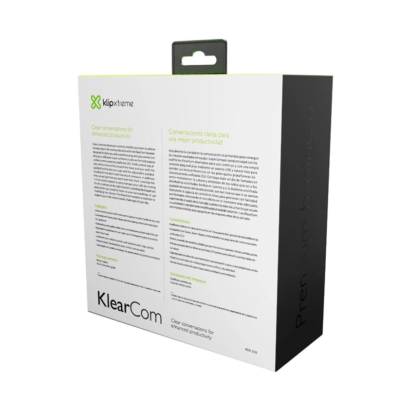 AUDIFONOS DE OFICINA KLIP XTREME KLEARCOM CON CABLE USB KCH-510 - 8