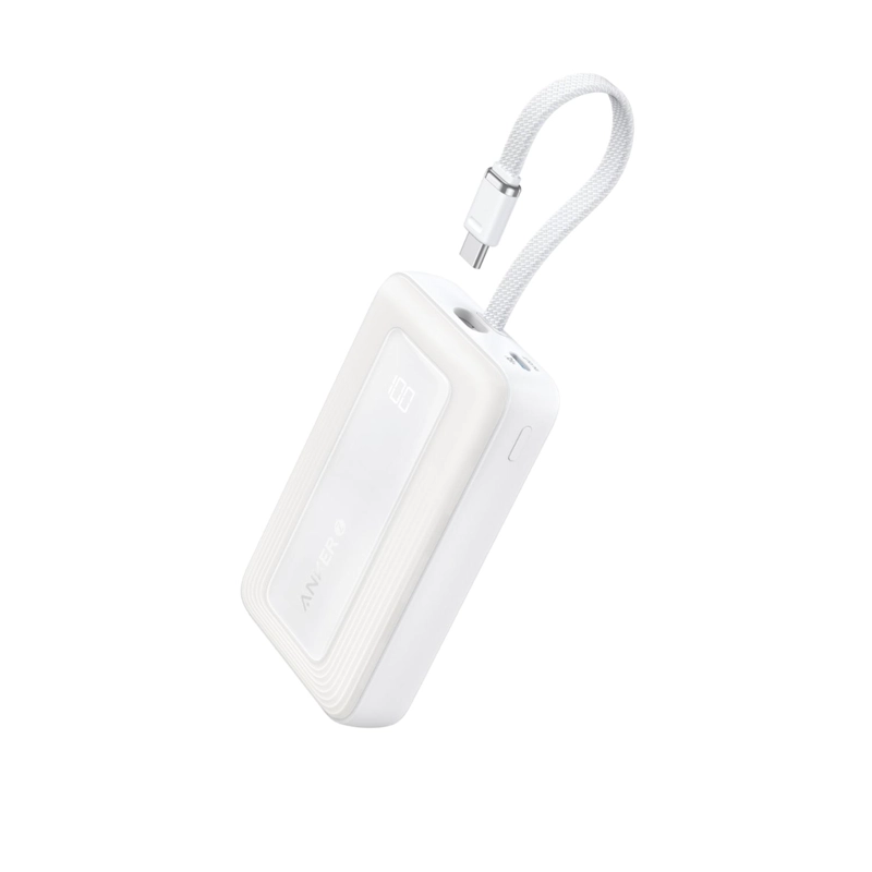 POWERBANK BATERIA EXTERNA ANKER 20.000 MAH CARGA RAPIDA 30W CABLE USB-C INTEGRADO BLANCO - 1