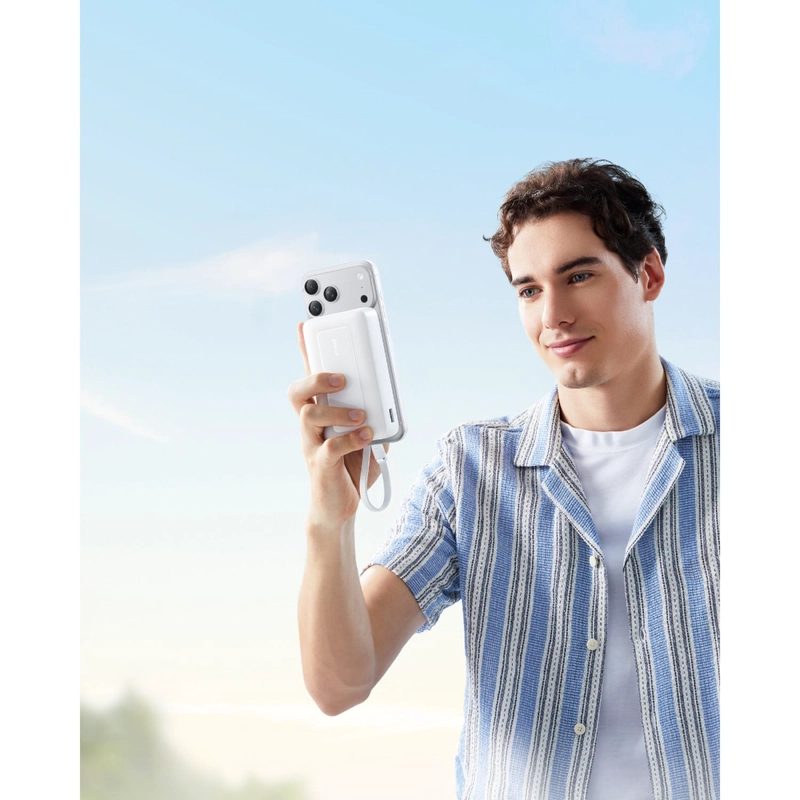 POWERBANK BATERIA EXTERNA ANKER 20.000 MAH CARGA RAPIDA 30W CABLE USB-C INTEGRADO BLANCO - 4