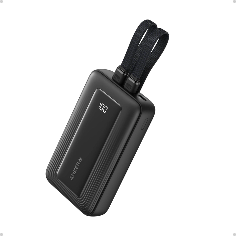 POWERBANK BATERIA EXTERNA ANKER 10.000 MAH CARGA RAPIDA 30W CABLE USB-C + LIGHNING INTEGRADO NEGRO - 1