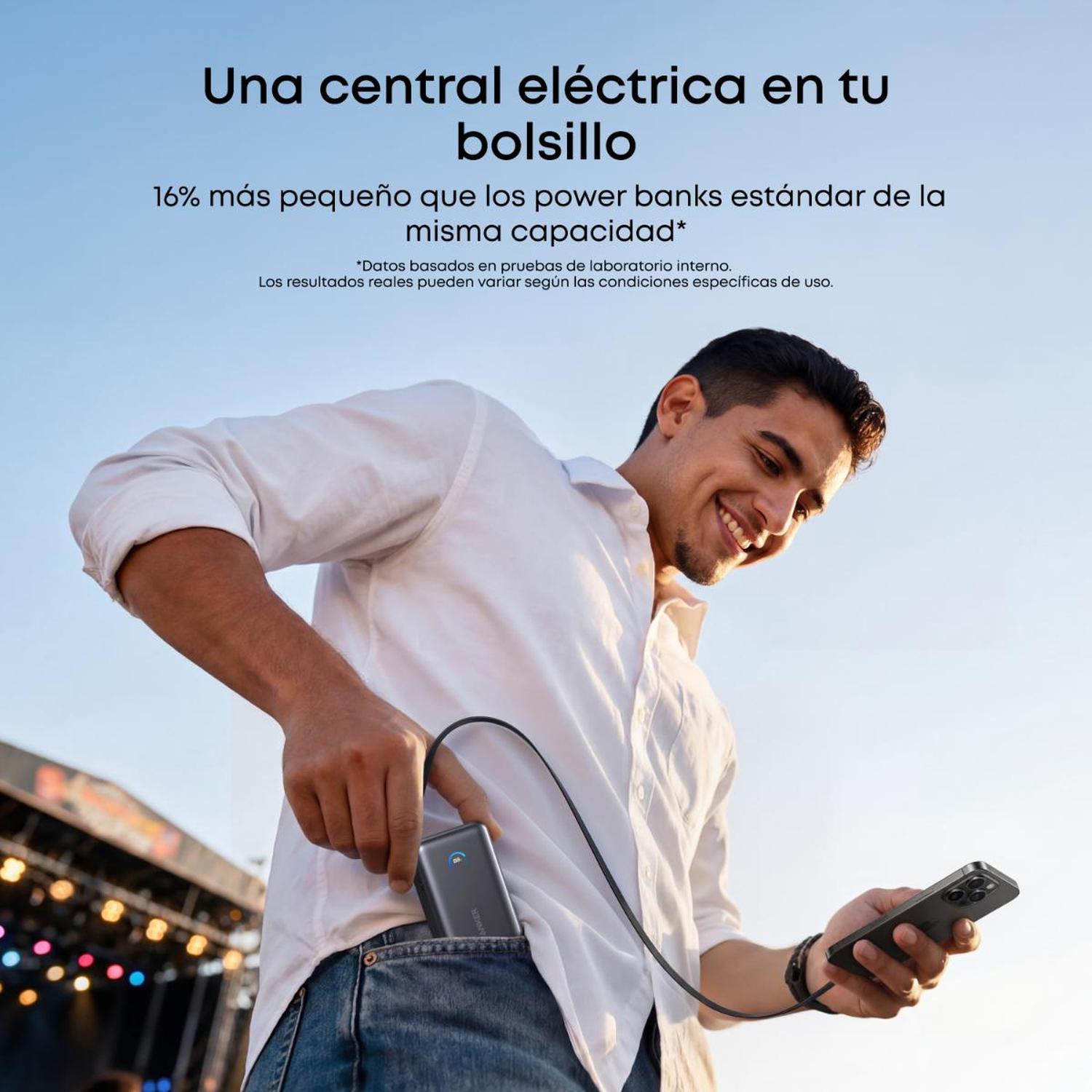 POWERBANK NANO BATERIA EXTERNA ANKER 10.000 MAH CARGA ULTRA RAPIDA 30W CABLE USB-C NEGRO - 9