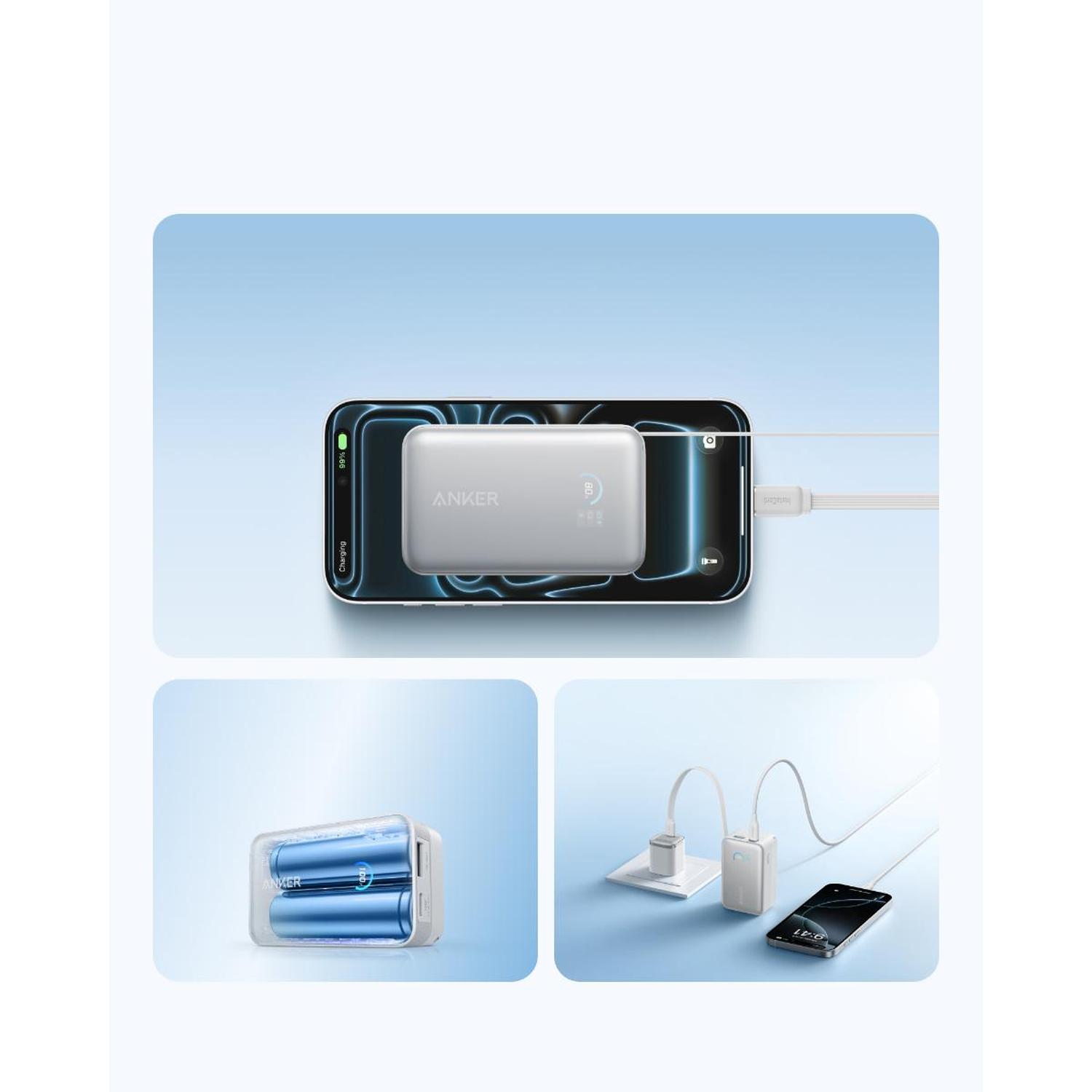 POWERBANK NANO BATERIA EXTERNA ANKER 10.000 MAH CARGA ULTRA RAPIDA 30W CABLE USB-C BLANCO - 4