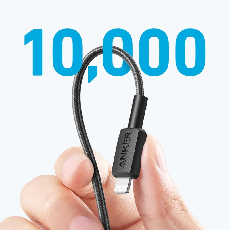 CABLE USB-C A LIGHTNING ANKER CARGA RAPIDA 60W 3M NEGRO - 3