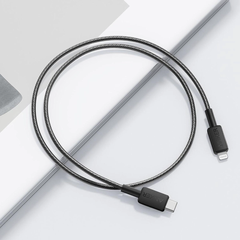 CABLE USB-C A LIGHTNING ANKER CARGA RAPIDA 60W 3M NEGRO - 4