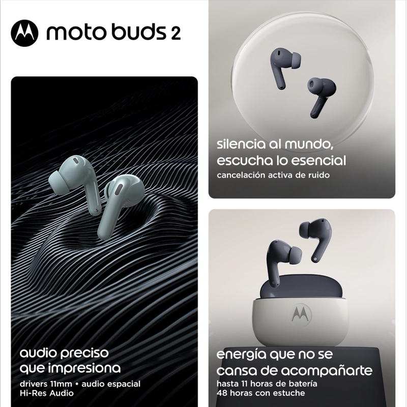MOTO BUDS 2 NEGRO - 3
