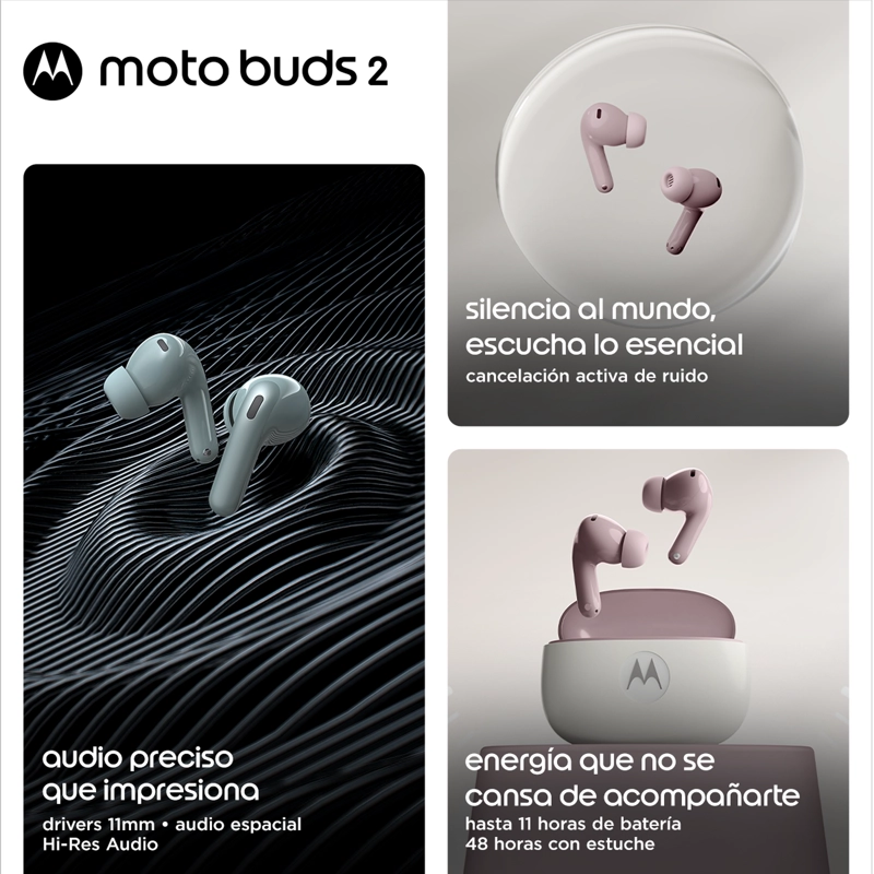 MOTO BUDS 2 ROSA - 3